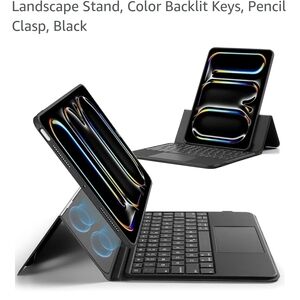 Black Tablet Keyboard Case with Laptop Transformation